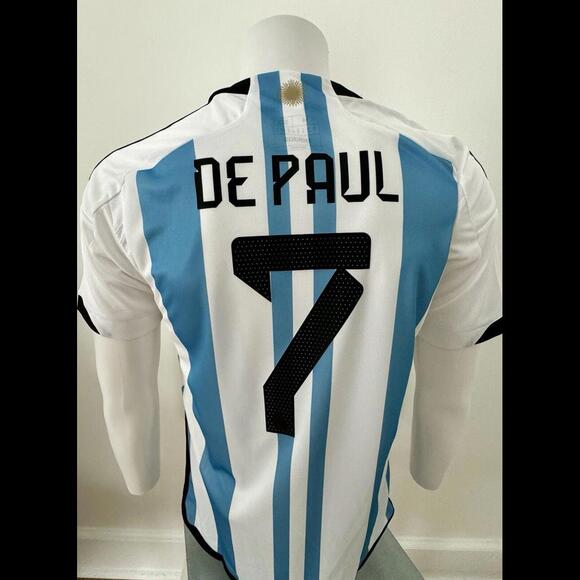 2022 Adidas World Cup 3 STAR Argentina De Paul XS Authentic